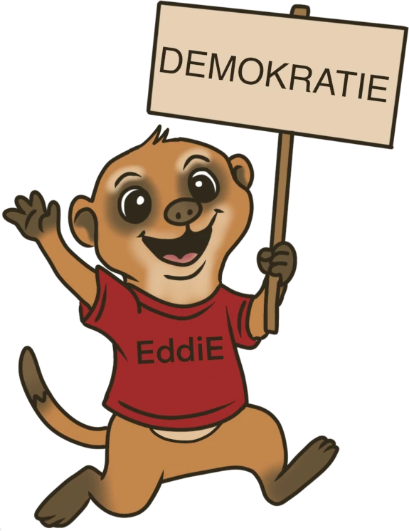 Bild von unserem Maskotttchen Eddie das Erdmännchen